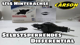 Selbstsperrendes Differential mit ohne Durchtrieb - Carson 1/14 Hinterachse Tamiya Truck im Aufbau