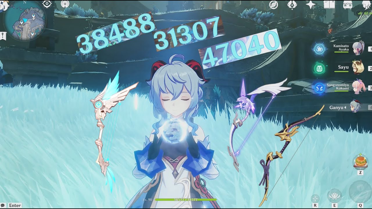 Ganyu quick test: Skyward Harp vs Amo's Bow vs Hamayumi R3.【Genshin Impact】【原神】