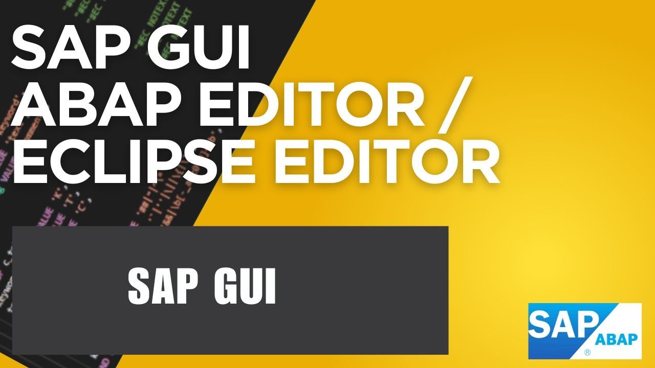 23 - SAP Editors | ABAP Eclipse Editor | SAP ABAP Editor | SAP business ...