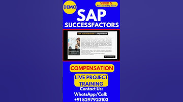 SAP Successfactors Compensation Training 5 21st Sep 2024 #sapsuccessfactorstraining  #saptrainings