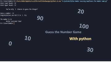 Python Number Guessing Game Tutorial  Guess the Number Game