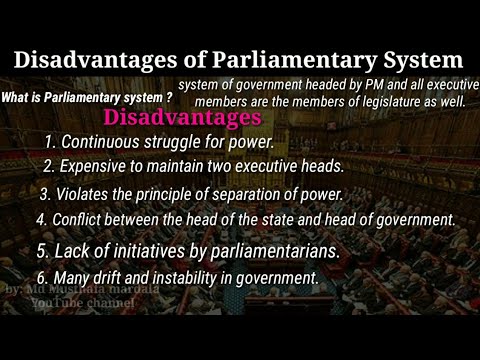 government parliamentary disadvantages form