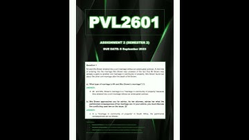 PVL2601 Assignment 2 Semester 2 Due 8 September 2023