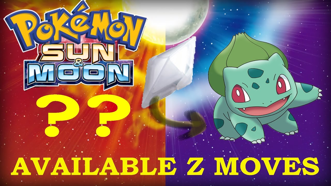 Pokemon Sun and Moon - Bulbasaur Z- Moves that are available - YouTube