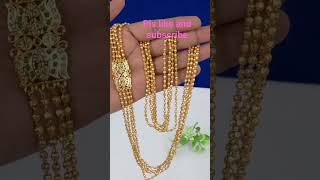 Gold Finish 4 lines chandraharam 26inch @ 690/fs 9985780134 looks like real gold