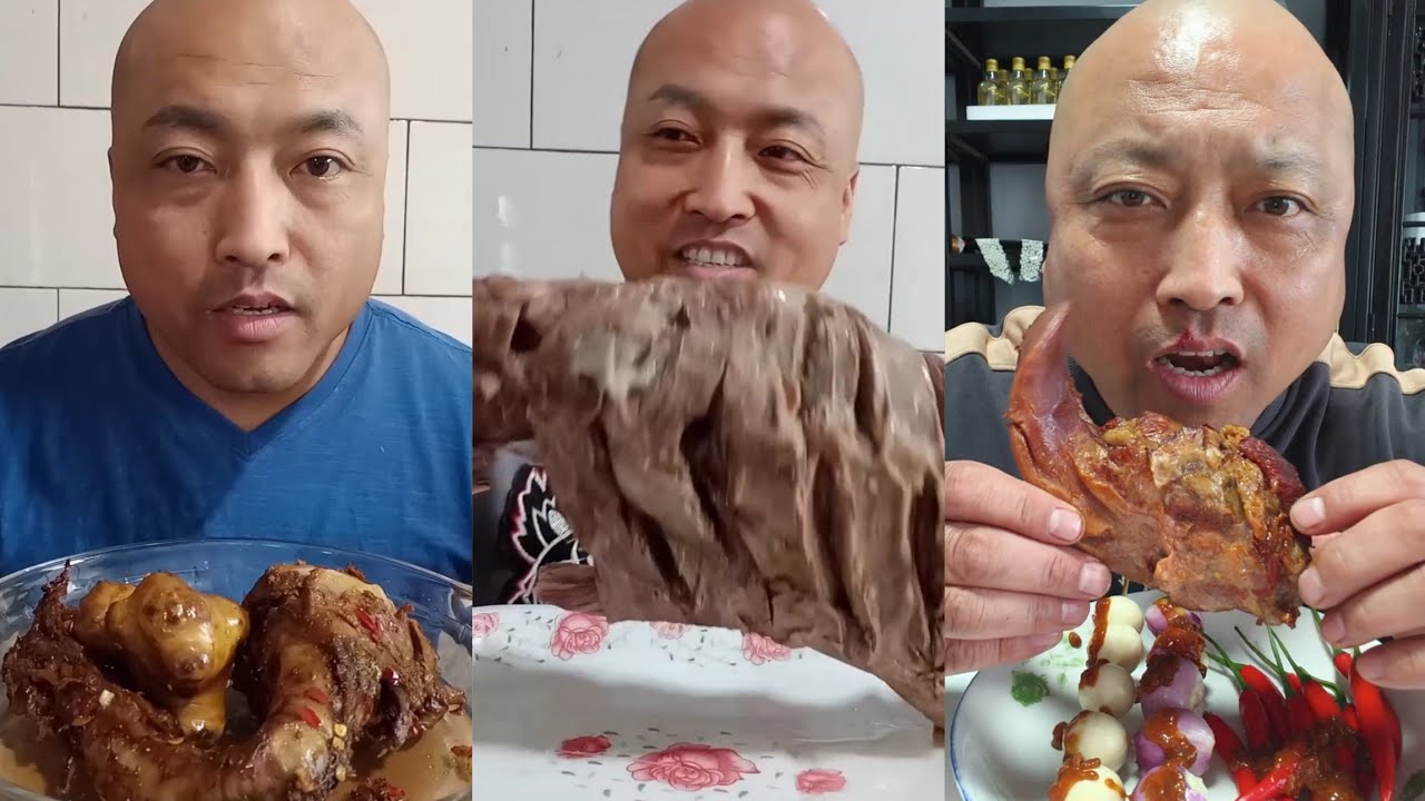 YUMMY/Challenge Eating Pork 🤤 Meat 🥓 Noodle 🍜😋, Friend Fish 🍗 chicken#food #porkchilly #delicious 