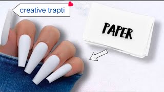 How to make fake nails from paper | diy fake nails craft  | creative trapti