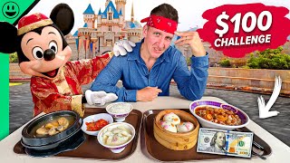 $100 Disney Food Challenge in Hong Kong!! Most Expensive Food in Asia!!