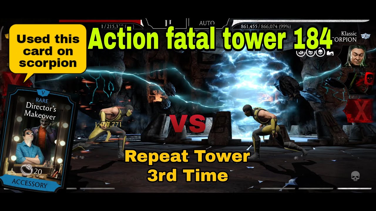Action movie fatal tower (184 battle ) scorpion has insane power mk11 mobile 4K HIGH FR60