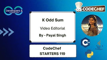 K Odd Sum | Codechef Starters 119 | Codechef | DCC NIT-A