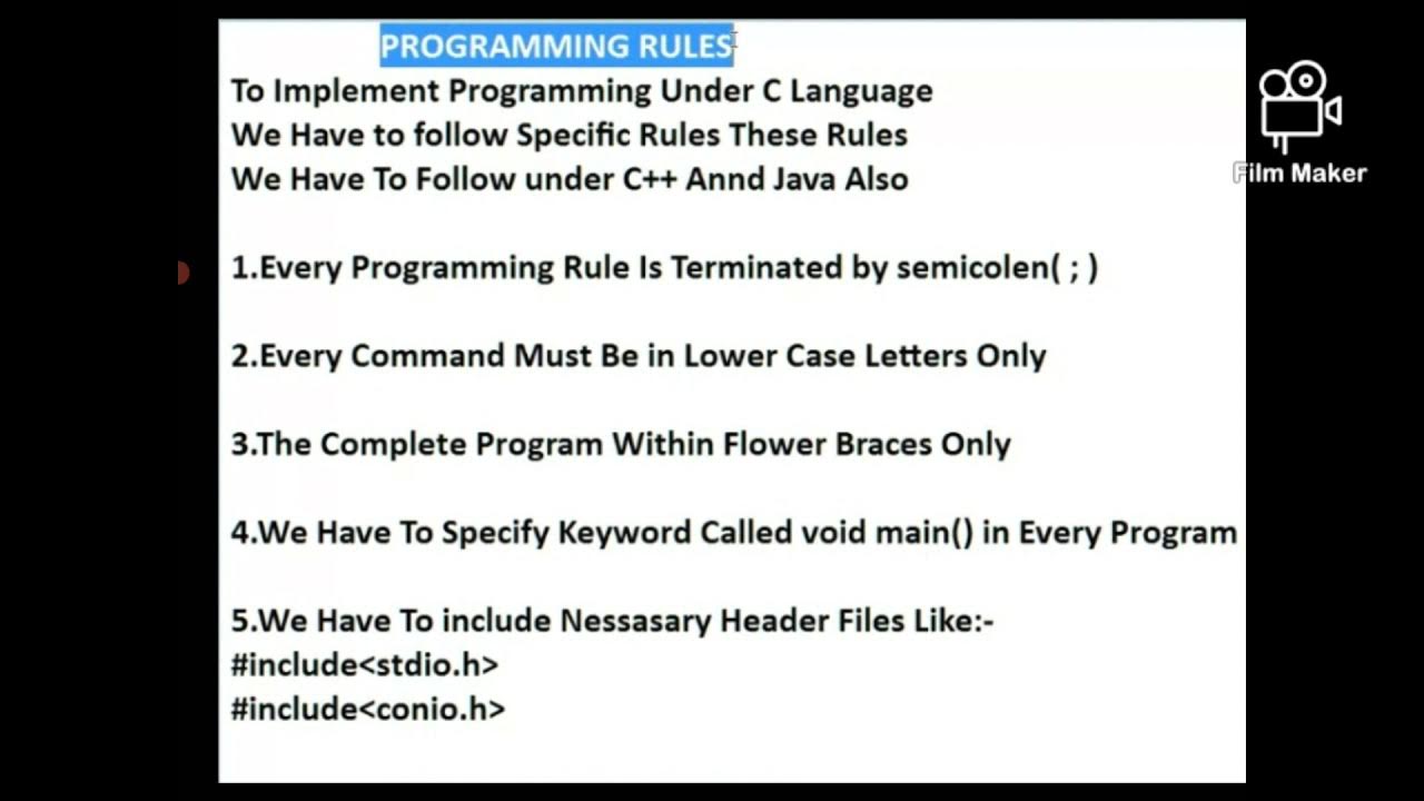 c programming rules#3 - YouTube