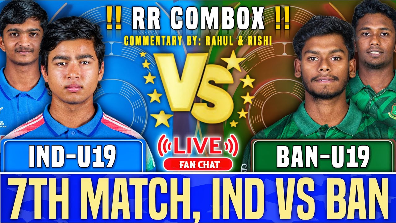 Bangladesh U19 vs India U19, 7th Match | Group A 2026 - Live Cricket Score & Commentary |