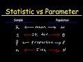 Statistic vs parameter  population vs sample