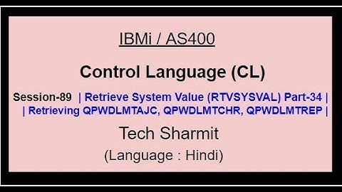 Retrieve System Value (RTVSYSVAL) Part-34 | IBM i | AS400 | CLLE | cl programming in IBM i  or AS400