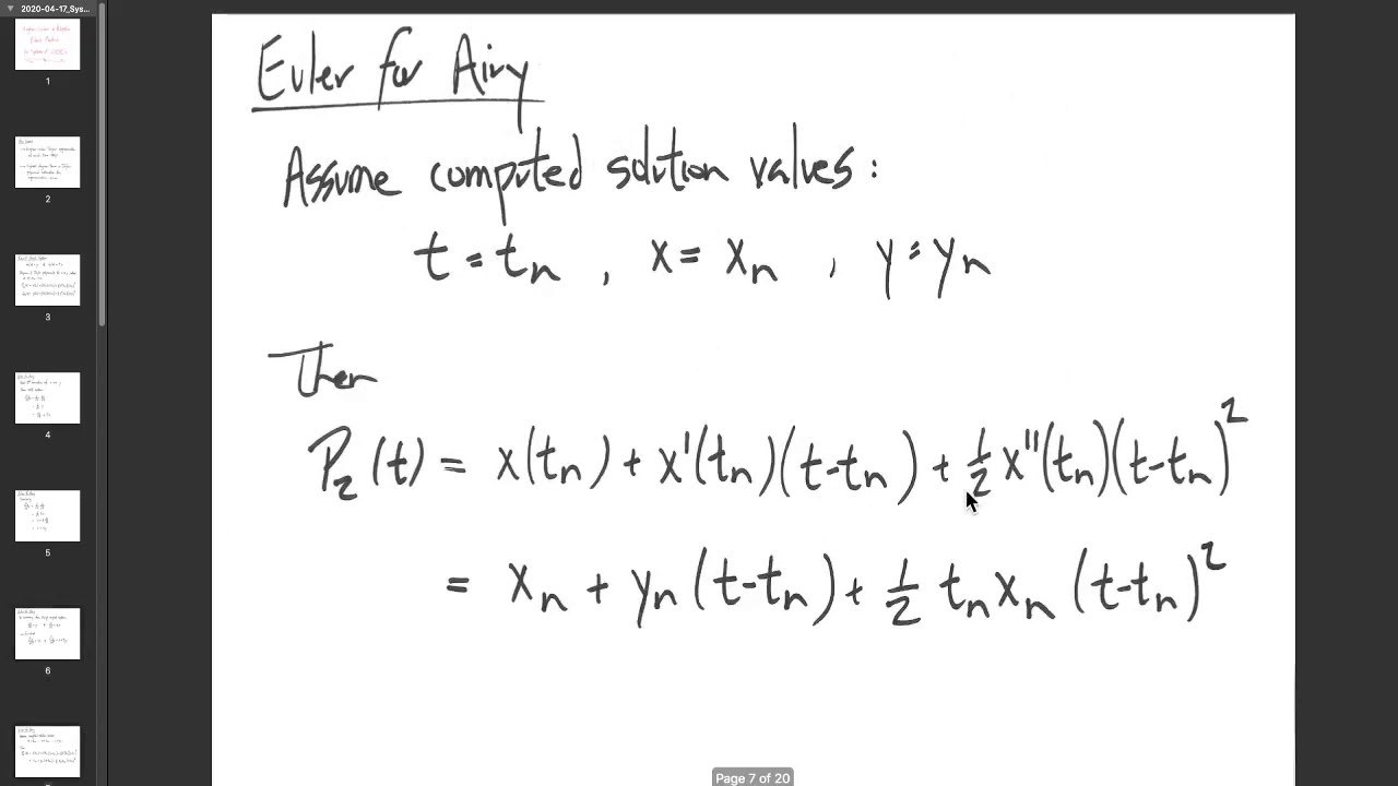 Numerical Methods: Adaptive Higher-Order Euler method for Systems of ...