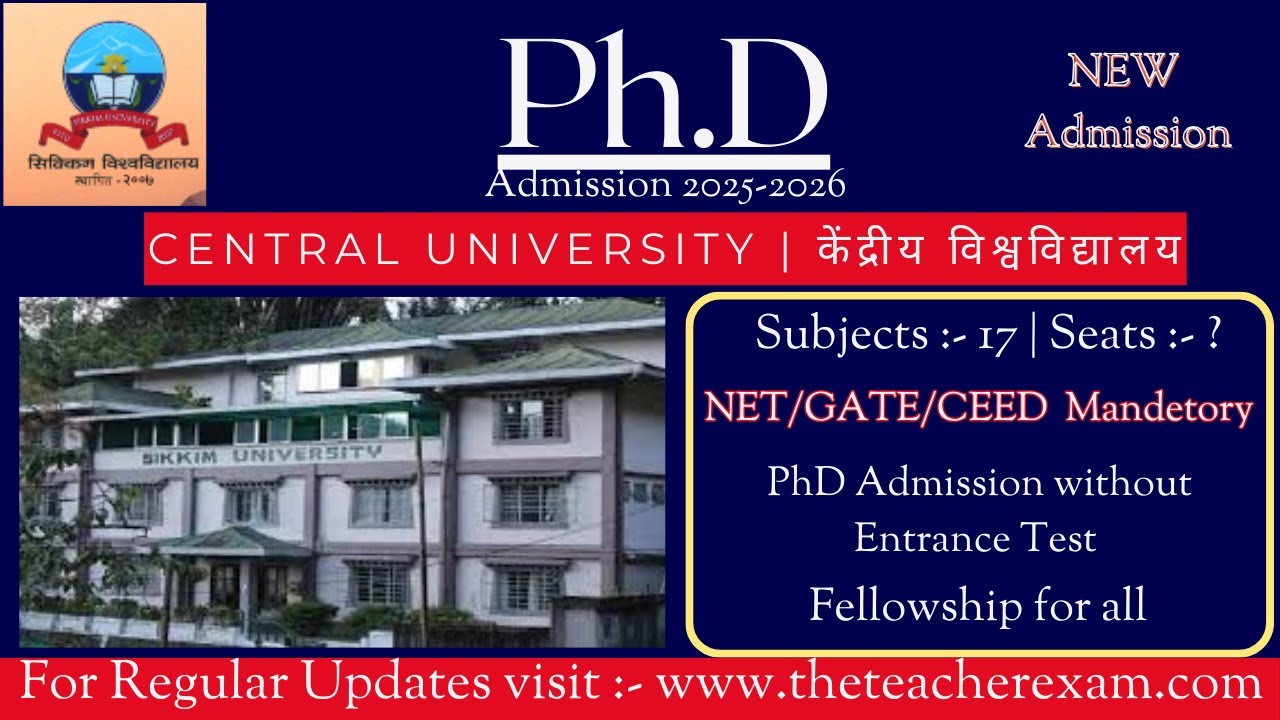 Central university phd admission 2025 without Test | new phd admission ...