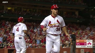 SF@STL: Adams ties game with deflected RBI single
