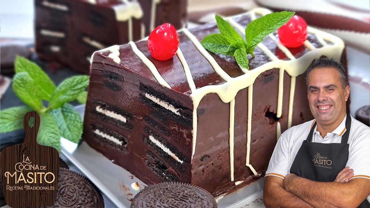 Tarta de chocolate y galletas oreo SIN HORNO, ¡Lista en 10 MINUTOS!