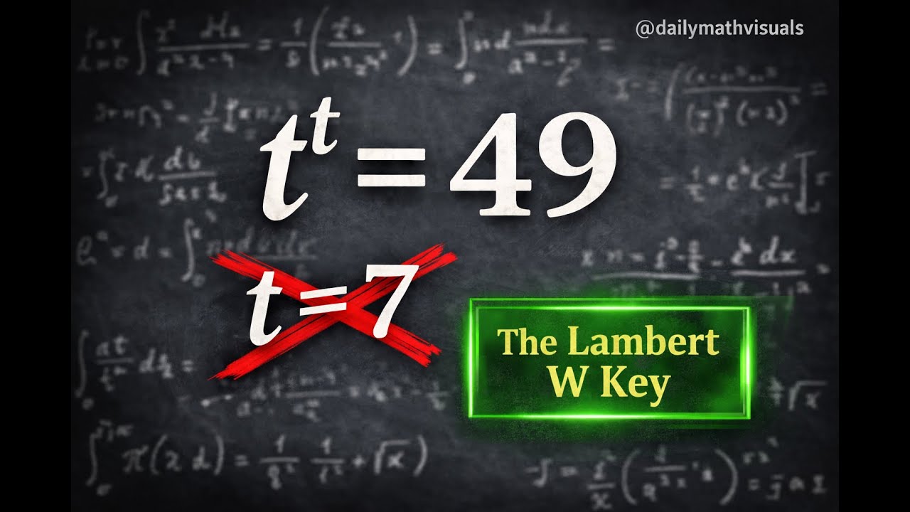 Solving t^t = 49 | Harvard Math Tournament Problem - YouTube