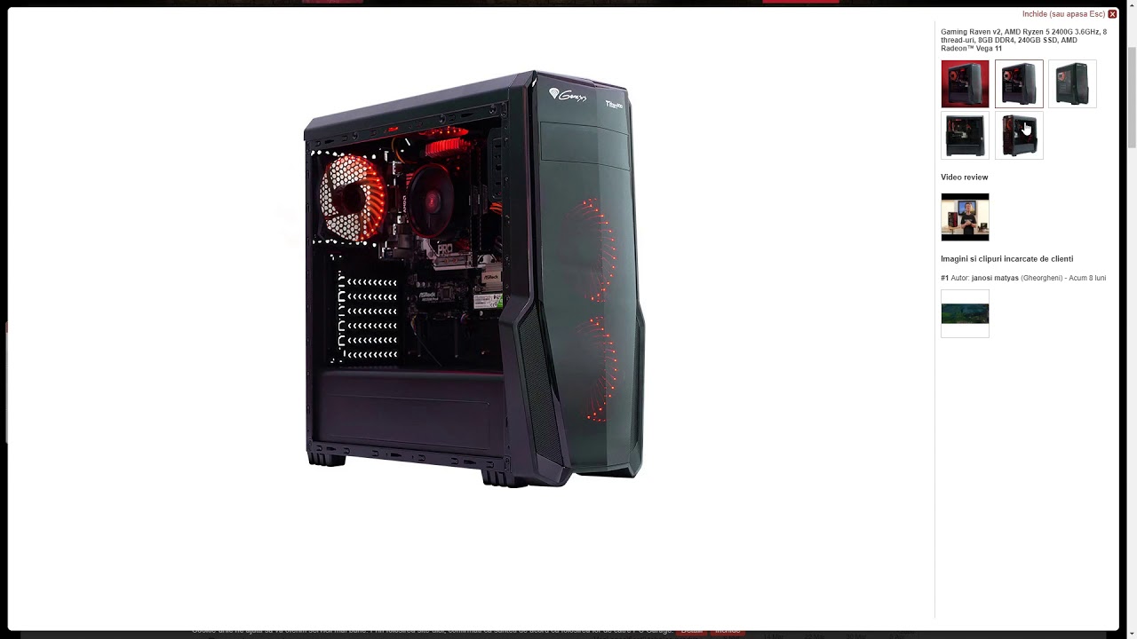 Amd Ravev2 Sistem Gaming Raven v2, AMD Ryzen 5 2400G 3.6GHz, 8 thread-uri, 8GB ...