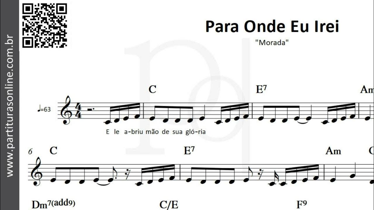 Para onde eu irei morada partitura youtube