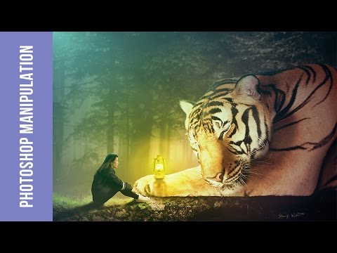 Photoshop CS Tutorials for Beginners | Photoshop Manipulation Tutorial | Girl and Tiger