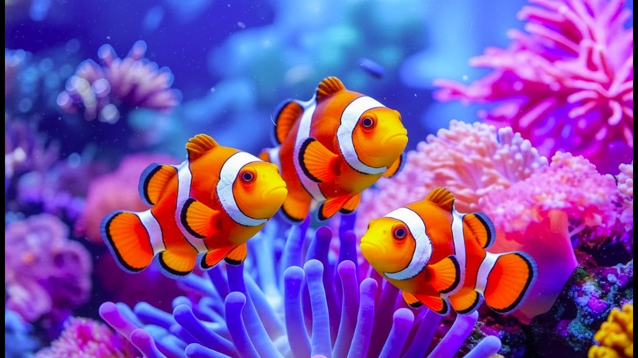 Aquarium 4K (ULTRA HD) 🐠 Beautiful Coral Reef Fish & Jellyfish - Soothing Sleep Music #16