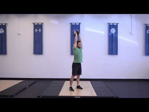 Kettlebell Overhead Press (single bell, two hands) - Exercise Demo