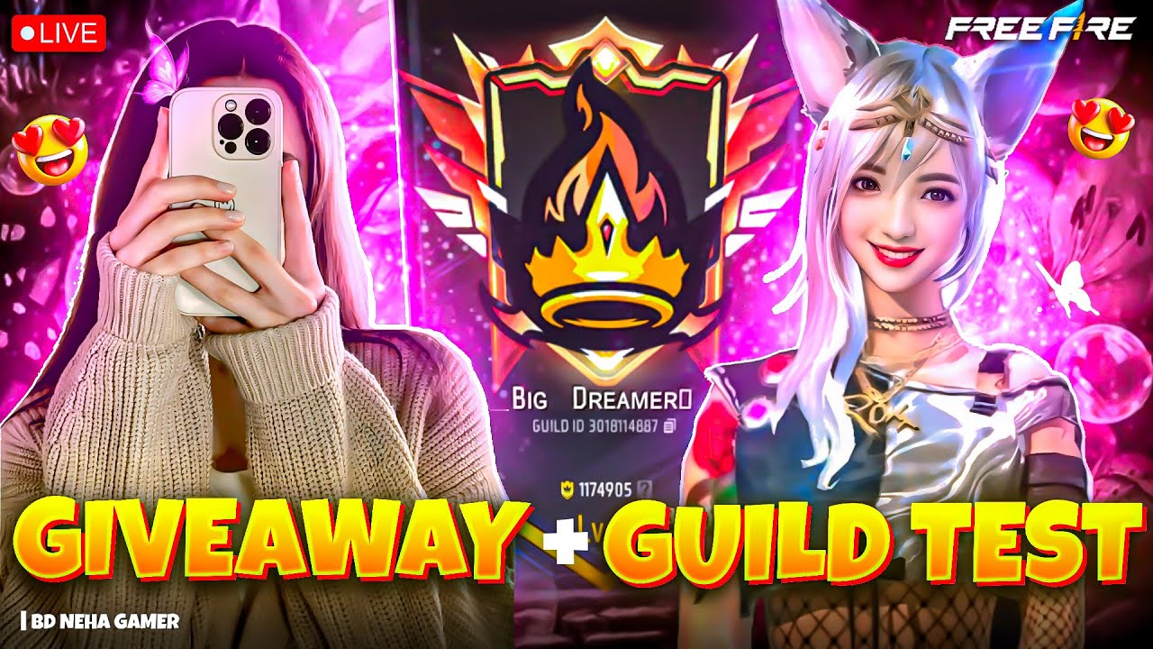 FREE FIRE LIVE GIVEAWAY CUSTOM ROOM 😍| FF LIVE REDEEM CODE GIVEAWAY | FF LIVE | Rank Push LIVE |