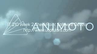 IT 210 Week 2 CheckPoint Software Development Activities and Purposes