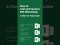 Convert Excel File to PDF Easily 📄➡️📕 | Save Excel as PDF in Seconds! #excel #shorts #tutorial