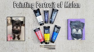 Painting Portrait of Mulan | Acrylic Canvas Painting Time Lapse | Pet Portrait Artist