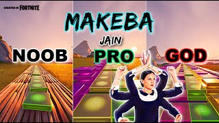 Jain - Makeba - Noob vs Pro vs God (Fortnite Music Blocks) With Map Code!