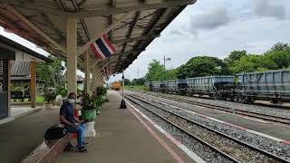 Train coming to station @ Kanchanaburi, Thailand