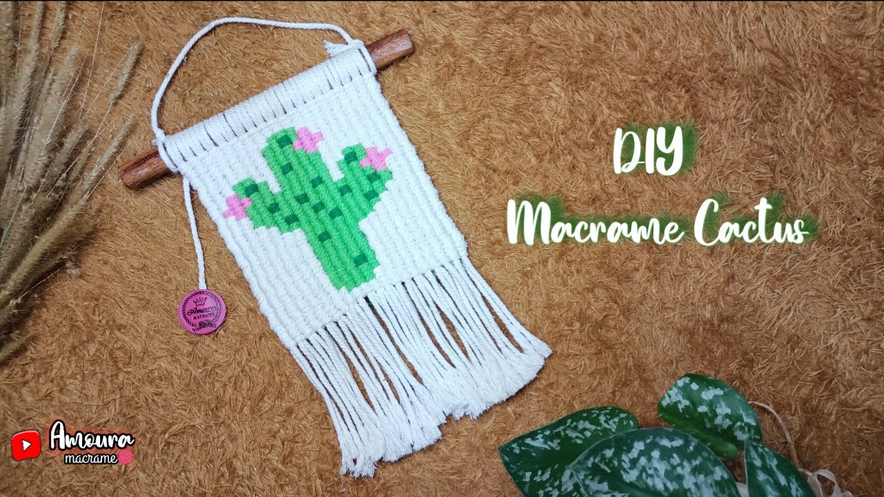 DIY/How to make Macrame Tapestry Wall Hanging Easy/Macrame Cactus.