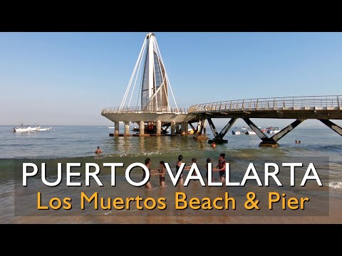 Los Muertos Beach in Puerto Vallarta from the ground and from a drone