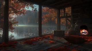 Rain and Fire ASMR  Calming Fireplace Crackles and Gentle Rainfall for Relaxation