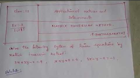 Class: 12, Exercise 1.3 sum 1(iii) [Matrix inversion method]