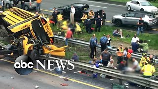 At least 2 dead in school bus crash