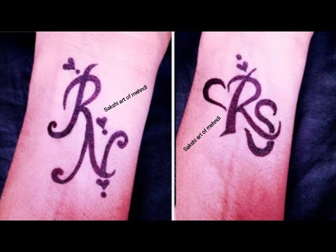 different RN RS AM R Pbeautiful letters mehndi tattoo  design by  sakshi  YouTube