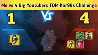 Me vs 4 Big Youtubers TDM 1 vs 4 Kar98k Challenge in Pubg Mobile Lite | TDM Kar98k King is Back