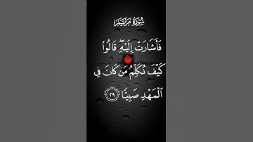 سورة مريم فأشارت إليه قالوا كيف تكلم من كان في المهد صبيا الاية ٢٩
