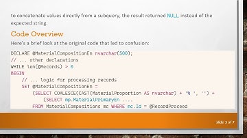 Solving the SQL Concatenation Issue