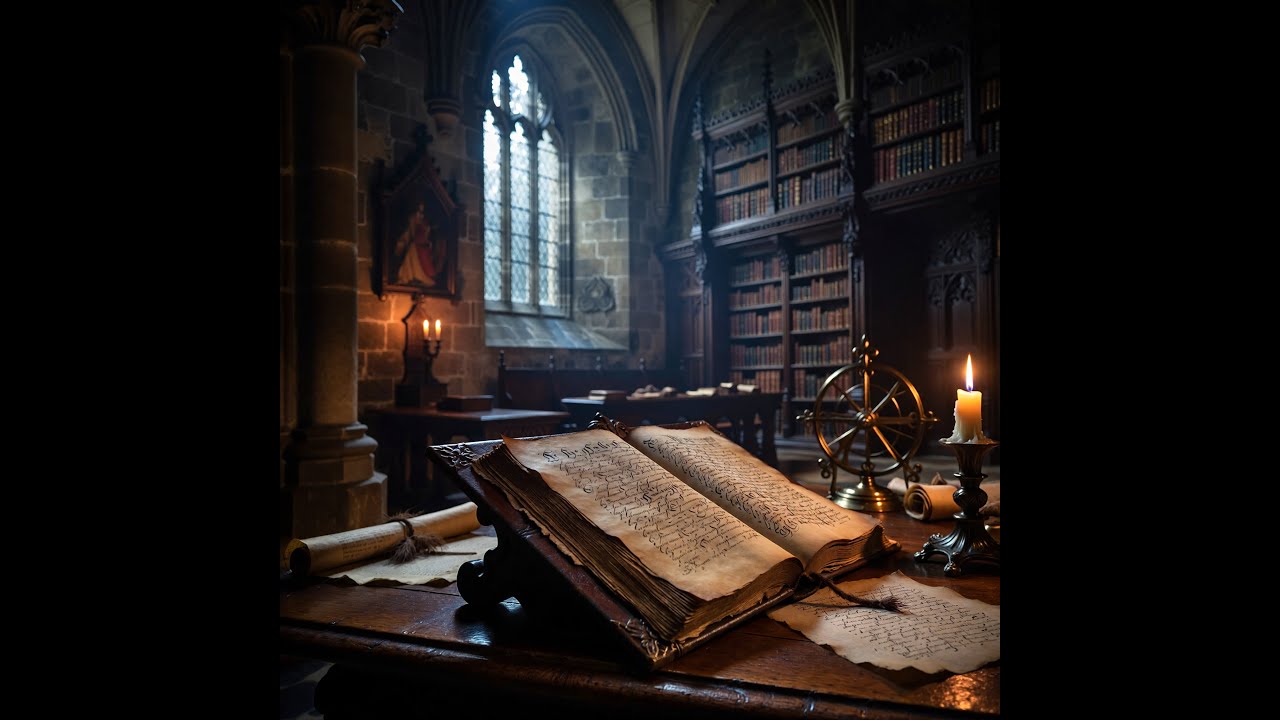 Medieval Library Ambience for Study & Focus | Candlelight, Pages, Calm Room (2 Hours)