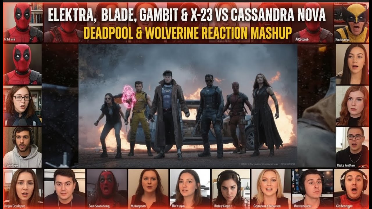 Электра, Блэйд, Гамбит и X-23 против Кассандры Новы | Реакция на Дэдпула и Росомаху