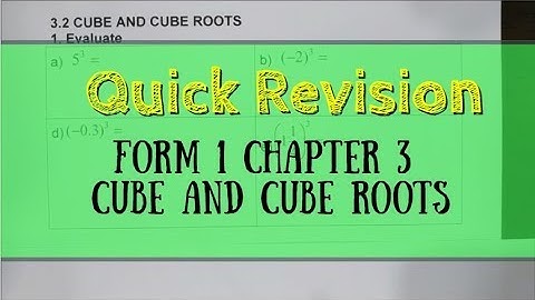 PT3 Mathematics Form 1 Chapter 3 Cube and Cube Roots