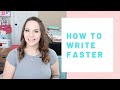 How To Write Your Book Faster
