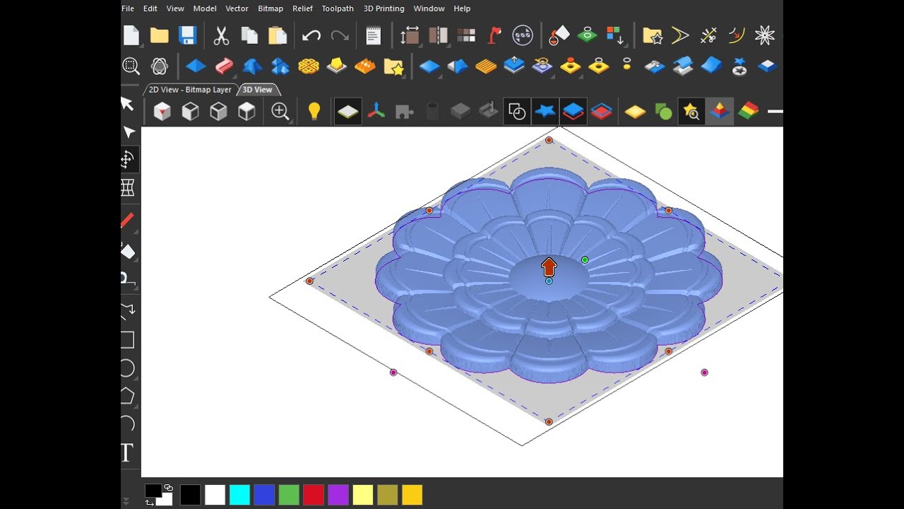 How to create 3d flower in artcam 2018 - YouTube