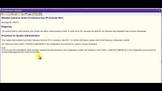 Maintain tolerance limits for tolerance key xx (CoCode xxxx) - Message no. M8215