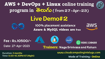 Live Demo #2 | AWS DevOps 27-Apr-2023 batch | CCIT  | AWS in telugu | 9381136450
